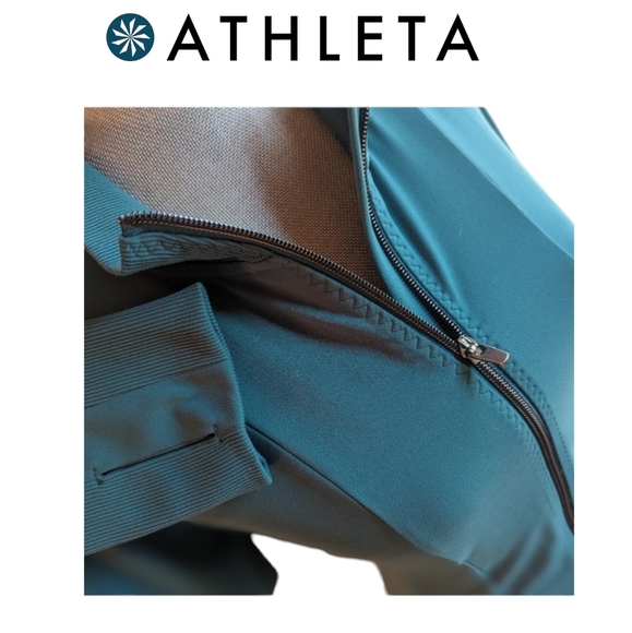 ATHLETA Shanti Jacket Billiard Powervita Teal, Athletic and Yoga Women's Medium - Picture 6 of 15